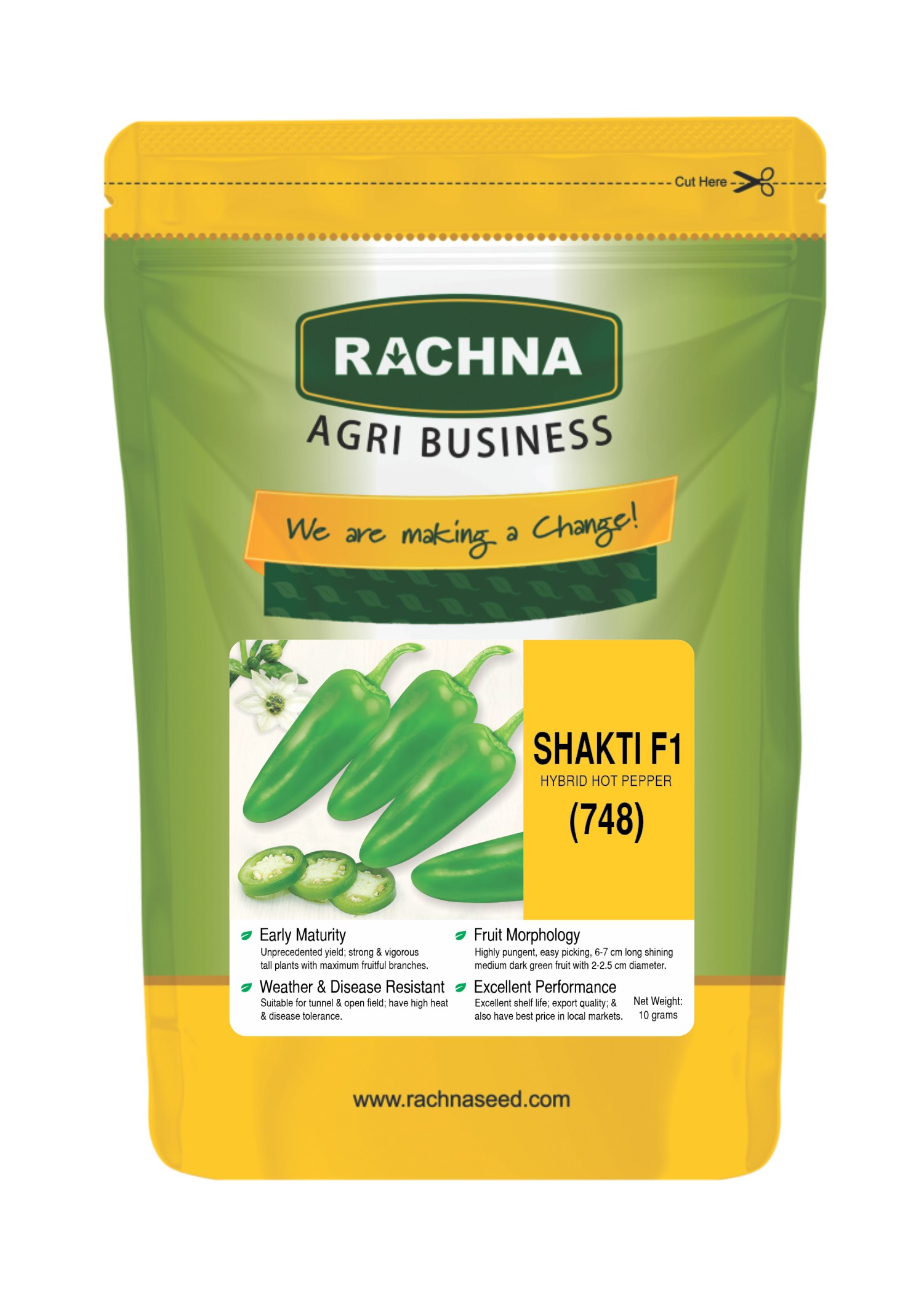 Shakti F1 hybrid hot pepper seed packet